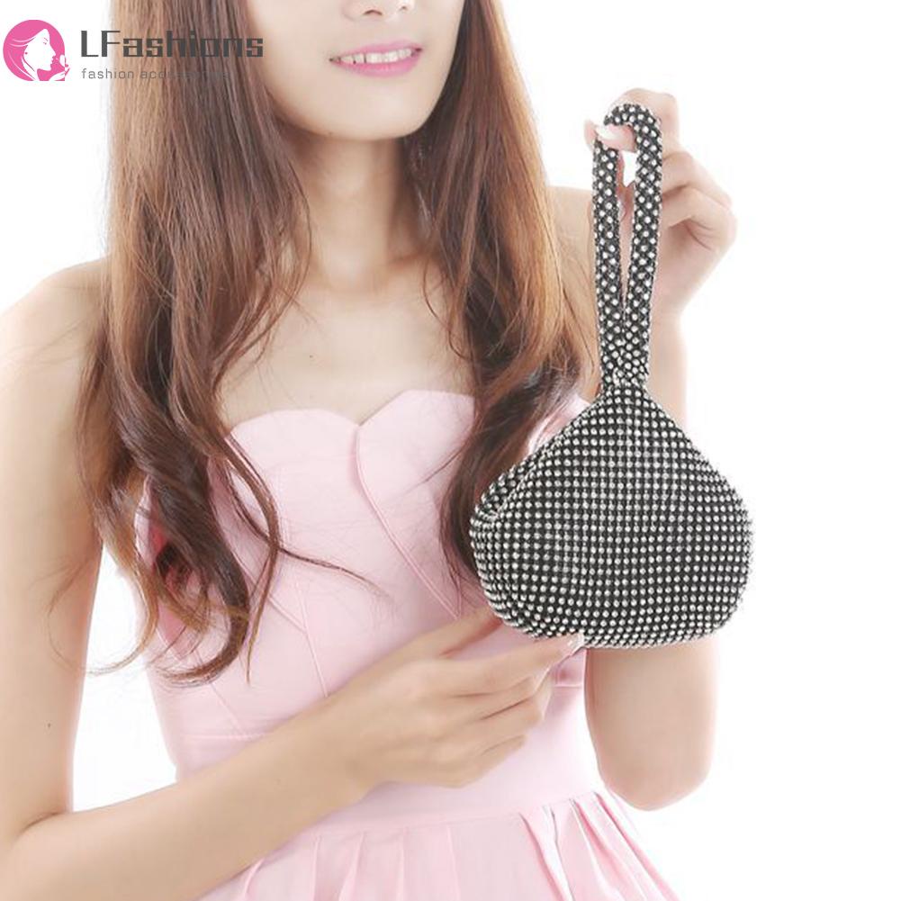 ☆Lfashion☆ Ví Cầm Tay Đính Đá Lấp Lánh Dành Cho Nữ Đi Tiệc Tối