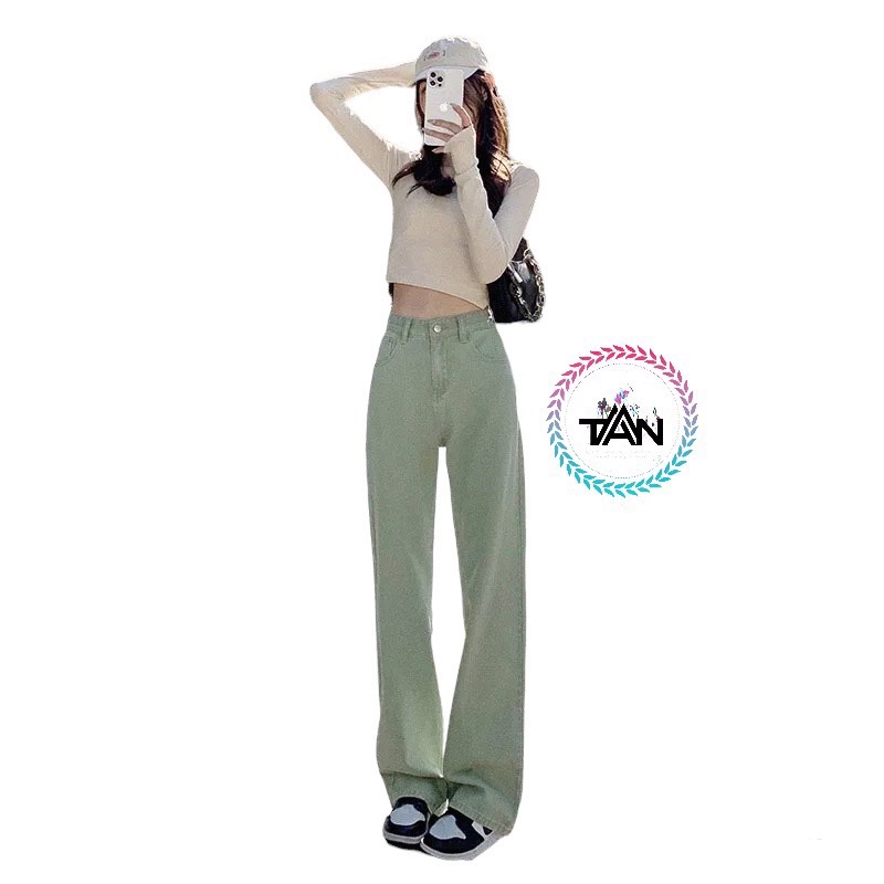 Quần Jeans Baggy Kaki Nữ T-A-N Thời Trang Hàn Quốc QJKN màu đẹp