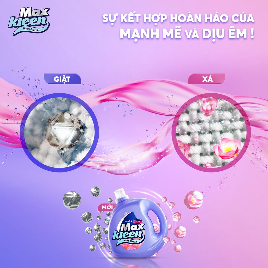 [SIÊU SALE CHÍNH HÃNG ] Túi Nước Giặt Xả MaxKleen Hương Hoa Nắng 3,8kg