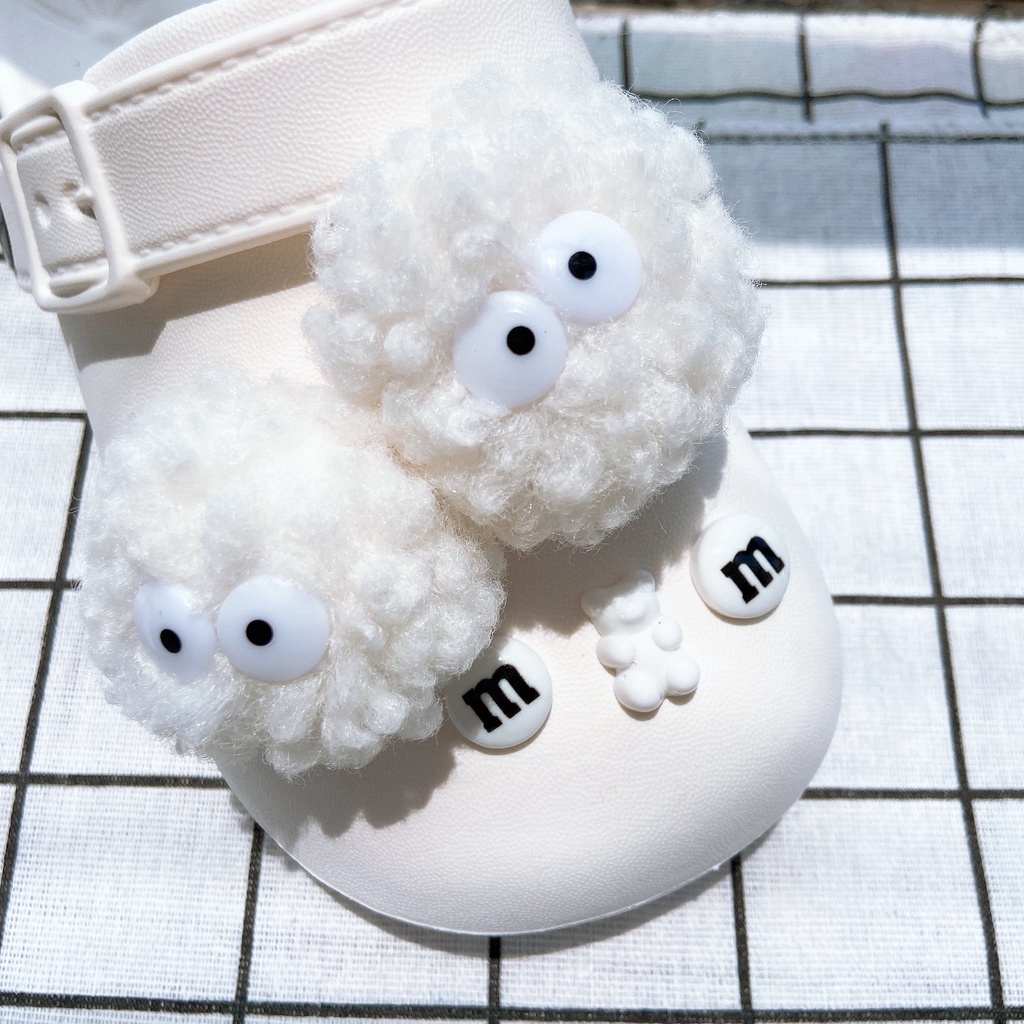 Sticker crocs Shoe Decoration for crocs đế caoSet 12 Phụ Kiện Nút Giày Thời Trang#Baymax Bóng Baymax Màu Trắng