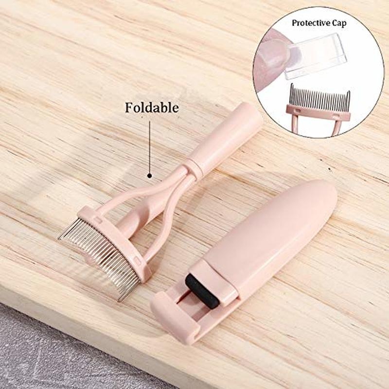 [Hàng mới về] Set dụng cụ bấm cong lông mi cầm tay bằng kim loại siêu bền và lược chải nhỏ gọn tiện lợi