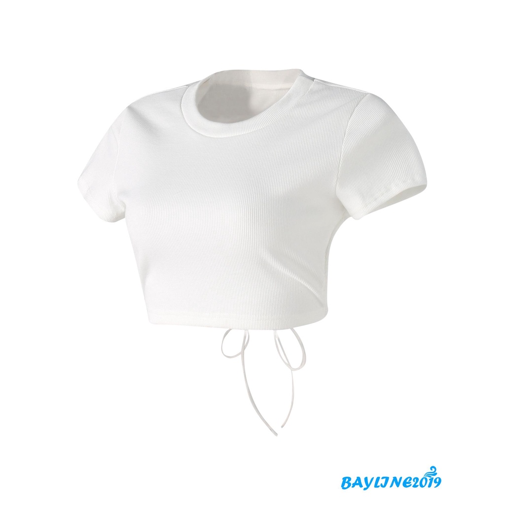 Áo Thun Nữ Ngắn Tay Cổ Tròn Hở Lưng Quyến Rũ