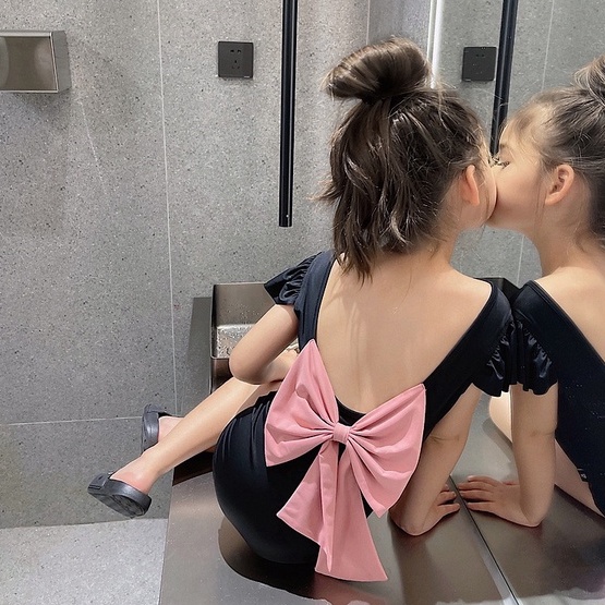 Bộ Đồ Bơi Một Mảnh Phối Nơ Phong Cách Phương Tây Thời Trang Mùa Hè Mới Dành Cho Bé Gái