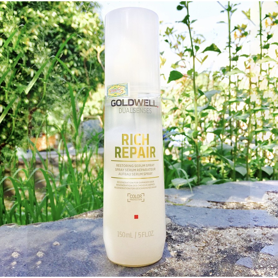 Xịt dưỡng xả khô siêu chữa trị bảo vệ nhiệt cho tóc Rich Repair Goldwell Spray 150ml