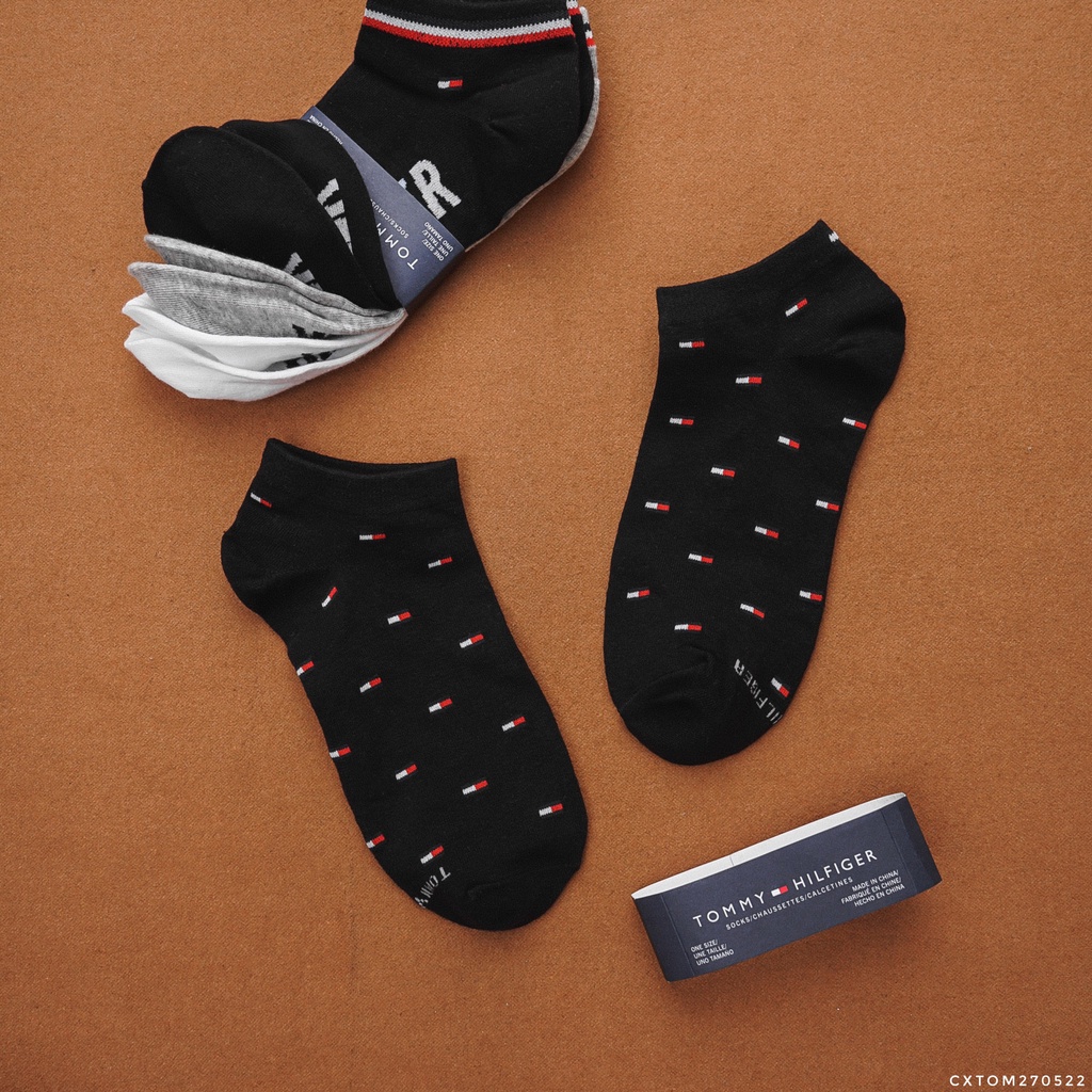 Pack 3 Đôi Vớ nam nữ Ngắn Mini Logo Tommy Hilifiger Êm Mềm Mịn Mát