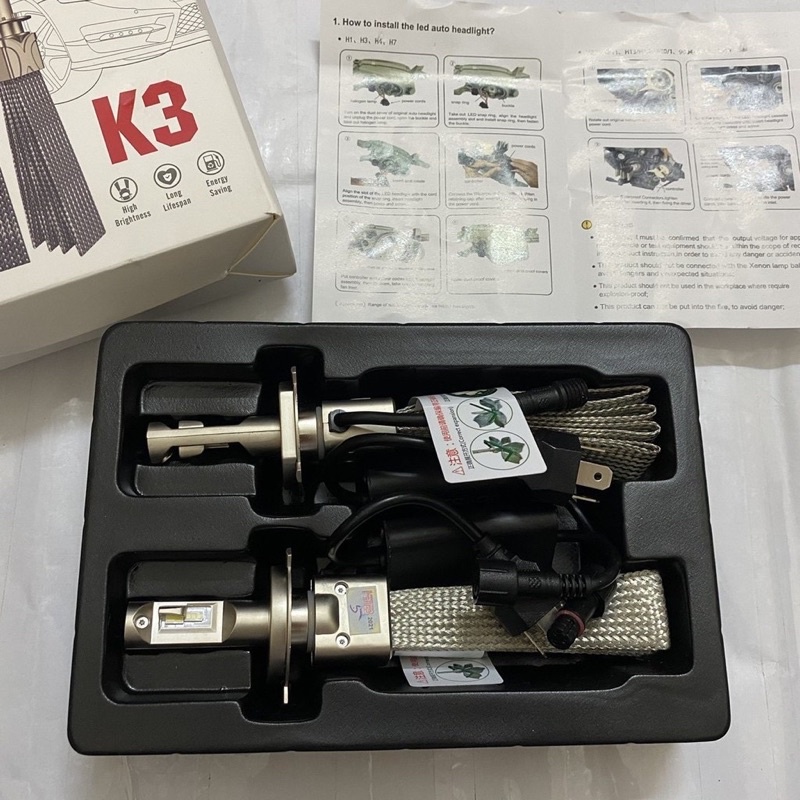 Đèn Pha Led K3 Chân H4 Gắn Xe máy, oto bảo hành 1 năm / Đèn siêu sáng