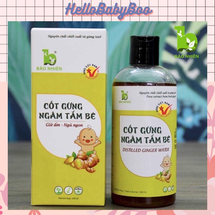 [Bảo Nhiên] Cốt Gừng Ngâm Tắm Bé Giúp Chống Cảm Sốt | Làm Ấm Cơ Thể Bé - 330ml