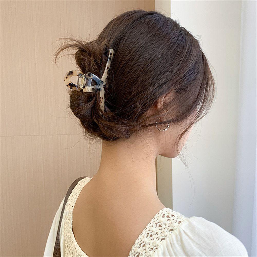 Kẹp Tóc Móng Vuốt Họa Tiết Da Báo Chống Trượt Thời Trang Nữ