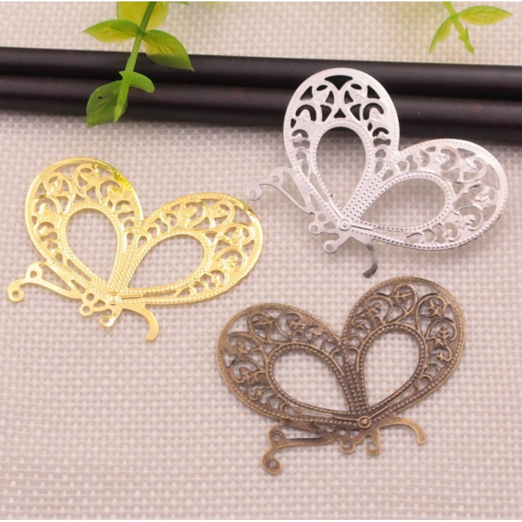 5 họa tiết bướm 35*46mm nguyên liệu làm trâm làm trang sức cổ trang