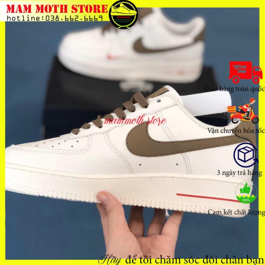 Giày af1,sneaker af1 vạch nâu bản trung hang 11 cao cấp full phụ kiện