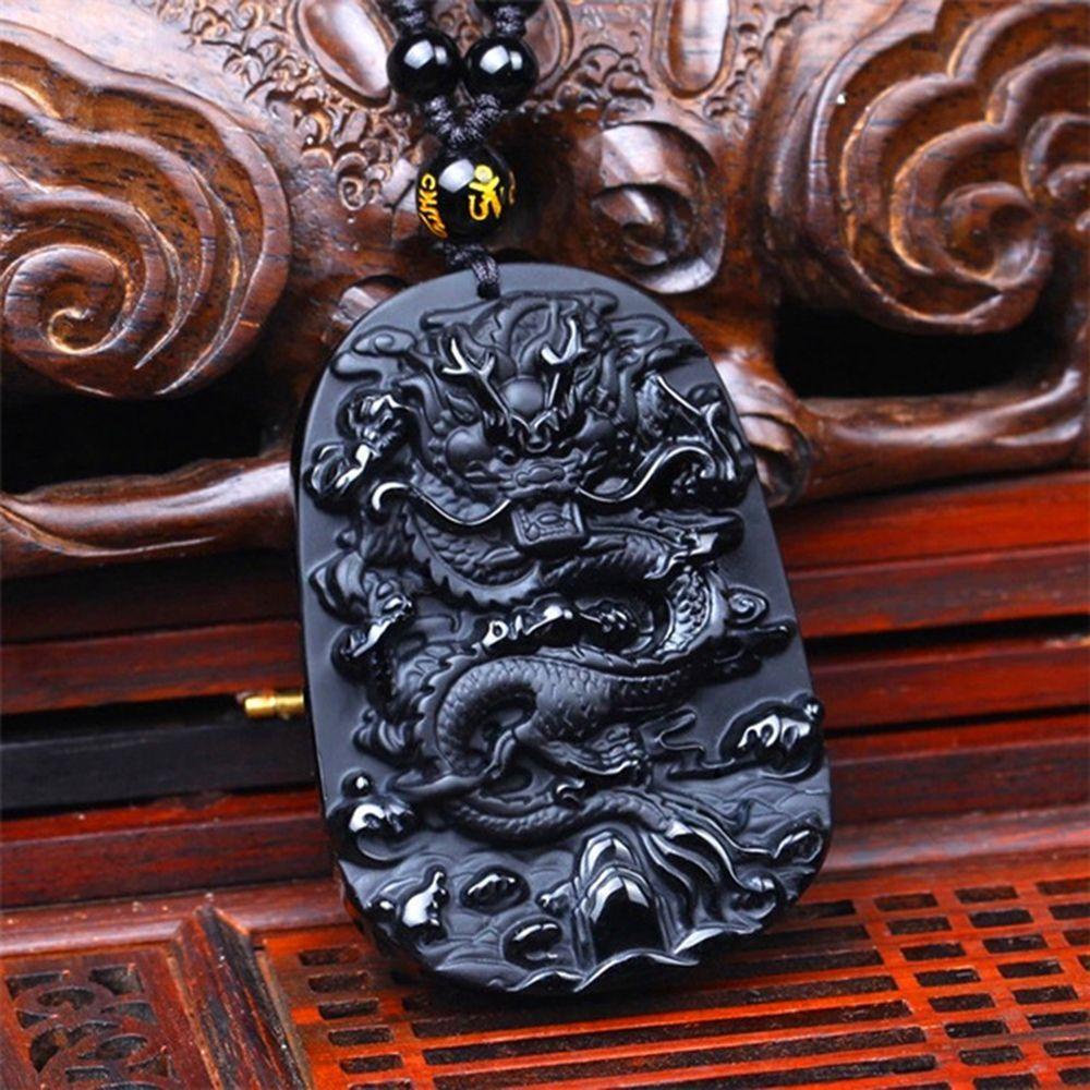 LILYES Vòng cổ Mặt Đá Obsidian Tự Nhiên Độc Đáo Thời Trang Cho Nữ