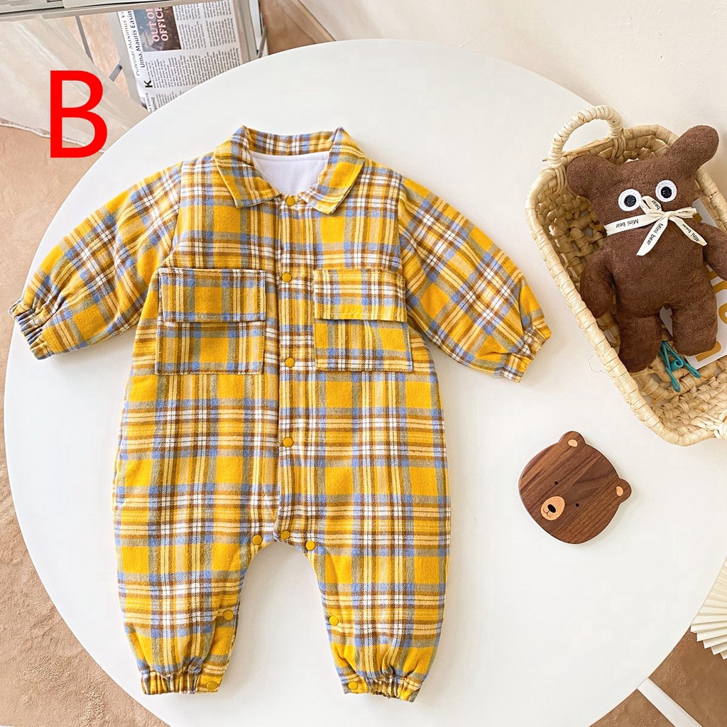 Bộ áo liền quần Sanlutoz cotton kẻ sọc dài tay thời trang cho bé trai