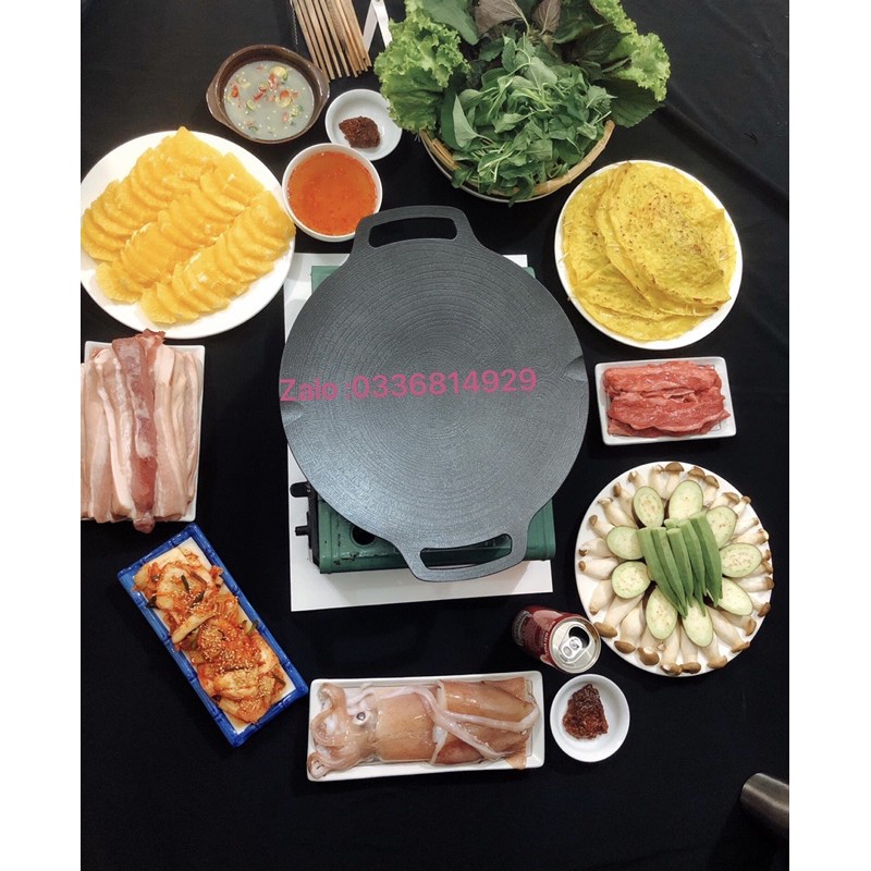 chảo gang nướng ecoramic hàn quốc