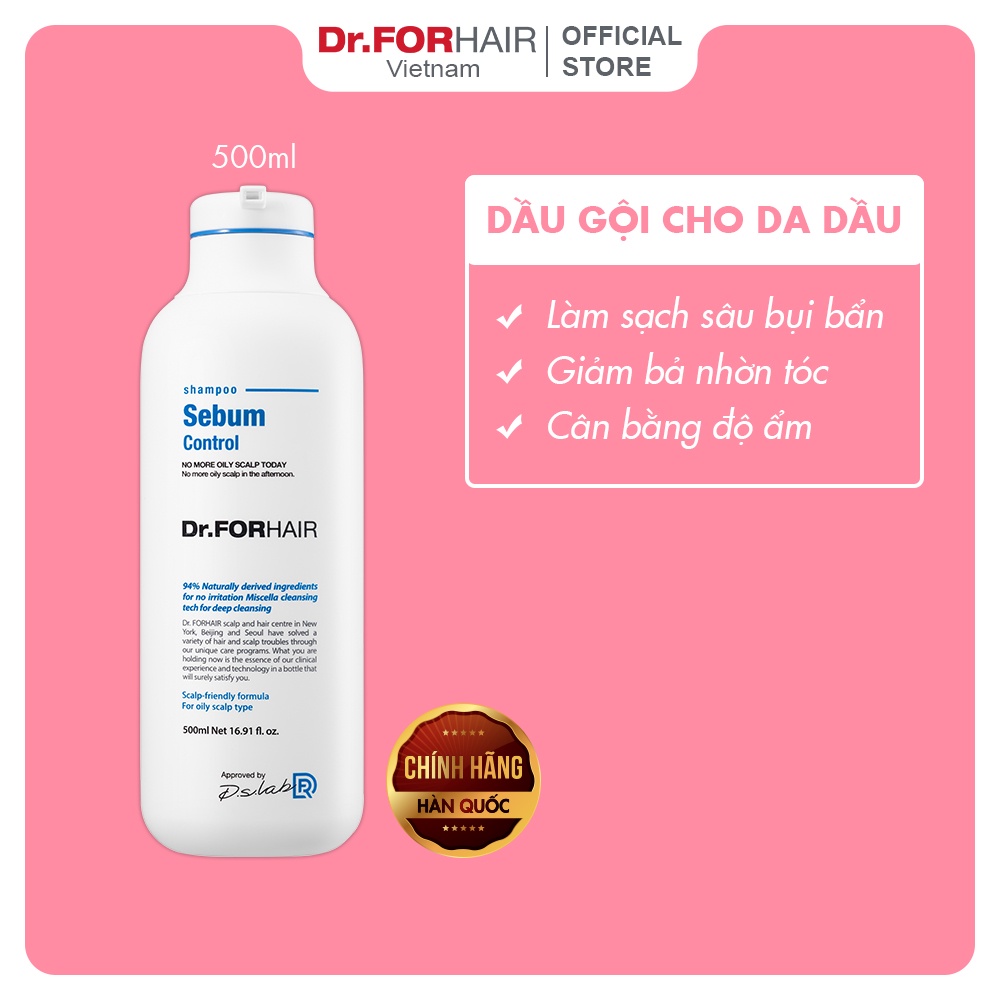 Dầu Gội Kiểm Soát Bả Nhờn Dr.FORHAIR Sebum Control Shampoo 500ml