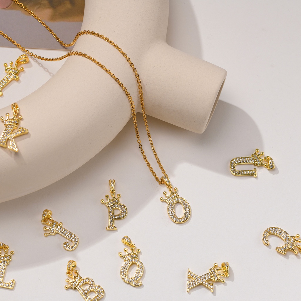 Vnox Vòng cổ Mạ Vàng 18k Mặt Hình Chữ Cái Thời Trang