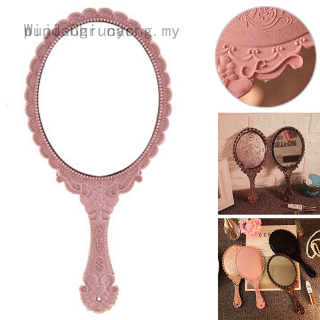 Gương Trang Điểm Cầm Tay Hình Oval / Hoa Hồng Phong Cách Vintage Cho Nữ