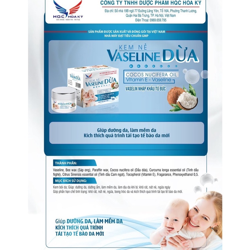 Kem nẻ Vaseline dừa Hoa Kỳ- Dưỡng ẩm rạn nứt, khô da, nứt nẻ, ngứa ngáy, khô rát, bong tróc, chảy máu, tái tạo tế bào da