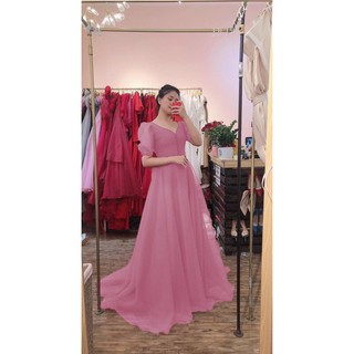 ĐẦM MAXI TAY PHỒNG NƠ LƯNG