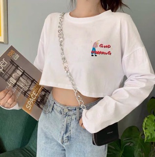 ÁO CROP TAY DÀI ( KÈM CLIP HÌNH THẬT )