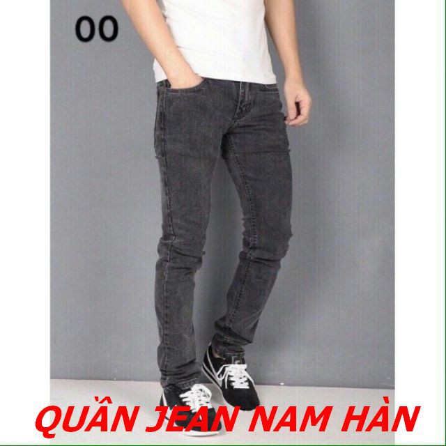 QUẦN JEAN NAM XÁM TRƠN HÀN QUỐC H.X00