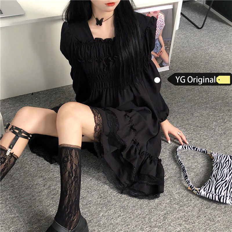 Đầm Nữ Tay Dài Phong Cách Retro Thời Trang Nữ Cá Tính | BigBuy360 - bigbuy360.vn