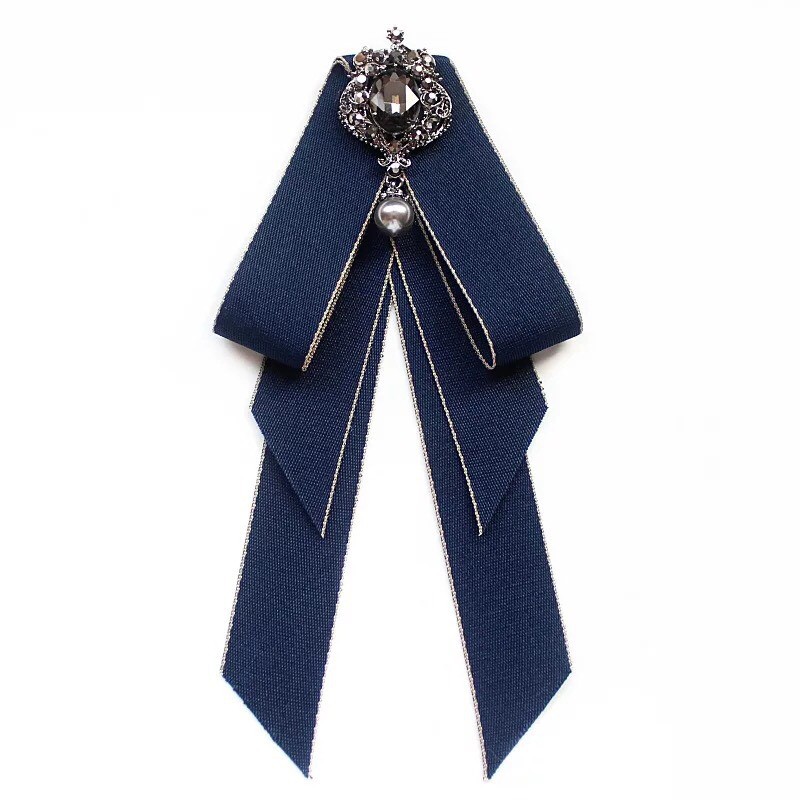 Nơ cài cổ áo váy - cài áo sơmi nữ đính đá cao cấp