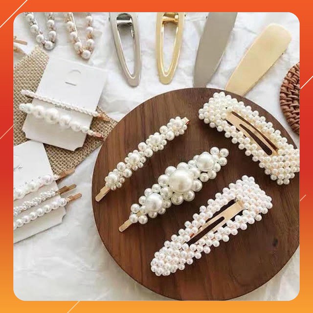 Set 4 Kẹp Tóc Đính Ngọc Hàn Quốc Cực Xinh