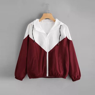 Áo Khoác Dù Hoodie Họa Tiết Hoa Hồng Có Khóa Kéo Thời Trang Cho Nữ