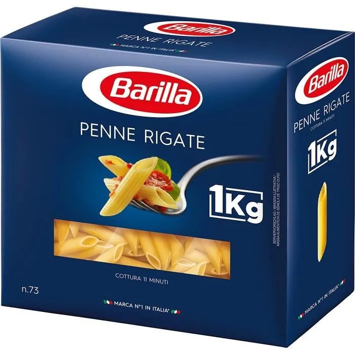 Mỳ nui Barilla hình ống tre các cỡ Penne hộp 1kg