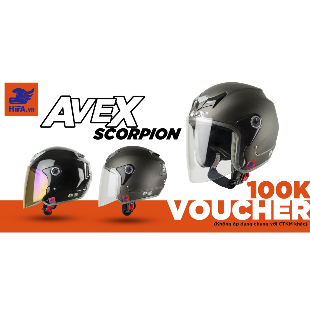 Mũ Bảo Hiểm 3/4 Avex Scorpion Một Kính - HIFA.vn