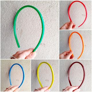 Bờm cài tóc trơn màu nhựa mềm (bản 8mm)
