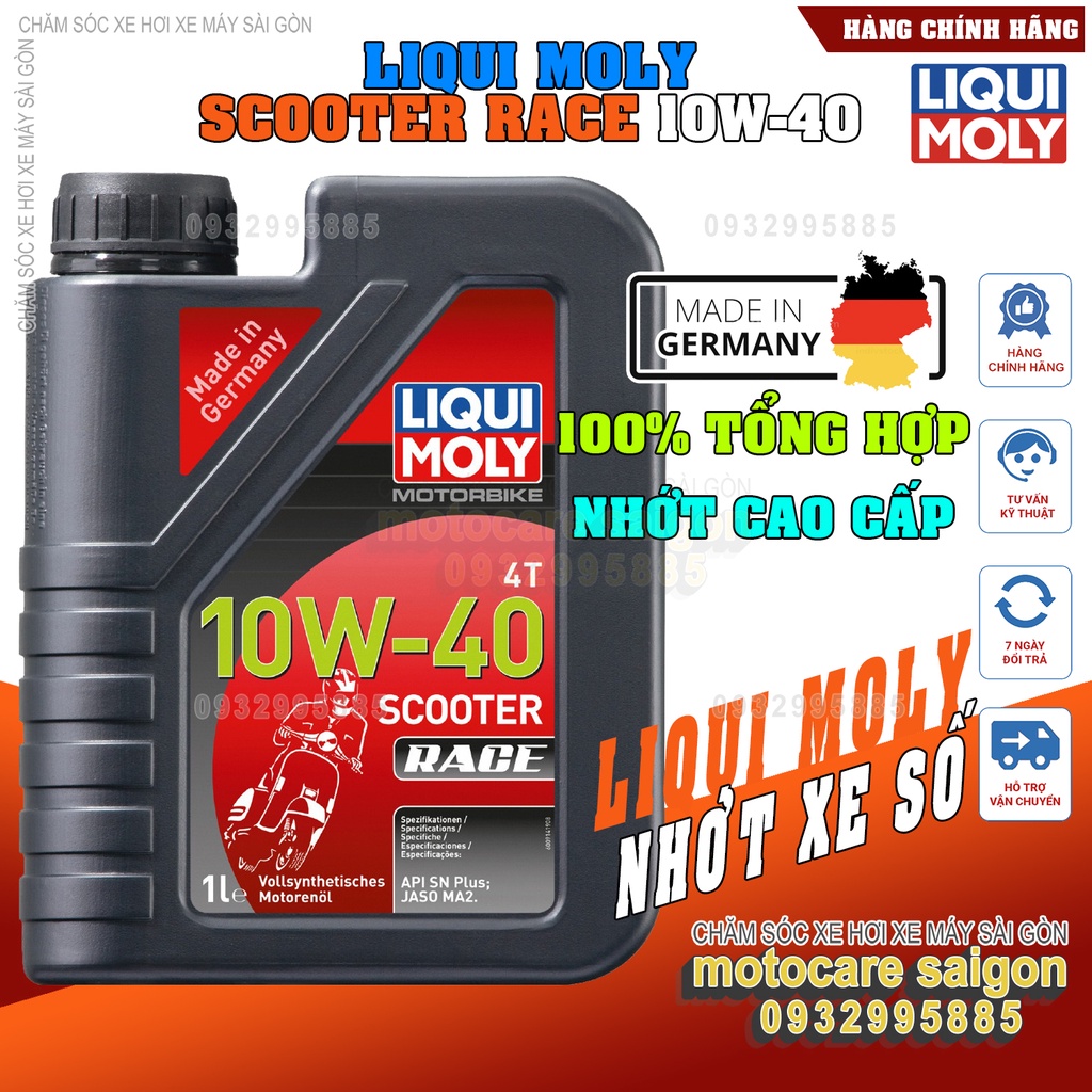 Nhớt Liqui Moly 4T 10w40 Scooter Race - Nhớt xe tay ga cao cấp