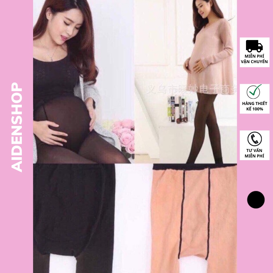 Quần tất bầu 3D chất đẹp Aidenshop quần bầu tất mùa đông