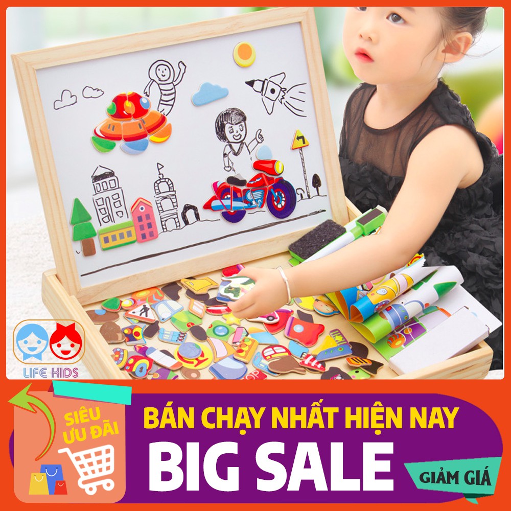 Bảng từ tính ghép tranh 2 mặt các chủ đề siêu xinh cho bé