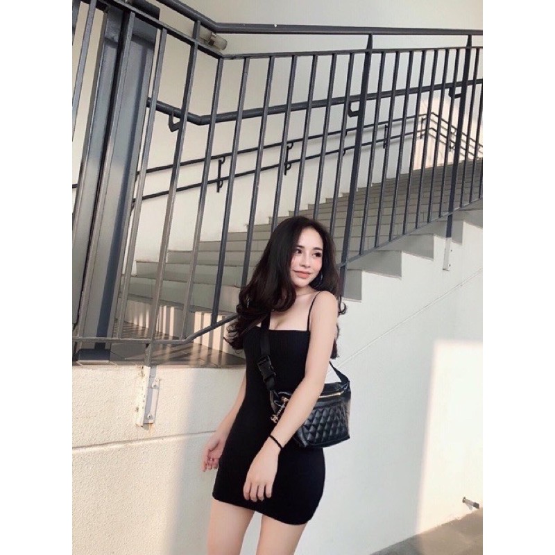 [RẺ VÔ ĐỊCH] đầm hai dây sợi bún đơn giản dễ phối đồ(kèm video và ảnh thật)