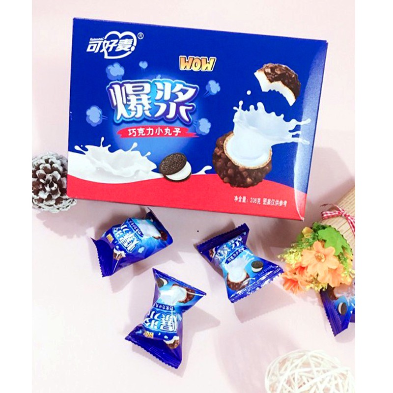 Bánh Socola Nhân Chảy 3 Lớp Bọc Oreo Hộp 208g - Đồ Ăn Vặt Nội Địa Bánh Kẹo Bi Phủ Oreo Nhân Sữa - Ruvask | BigBuy360 - bigbuy360.vn