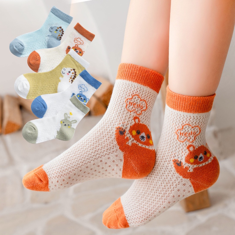 Tất cho bé hình hoạt họa dễ thương, chất cotton thoáng khí, co giãn tốt cho bé trai và bé gái TA458