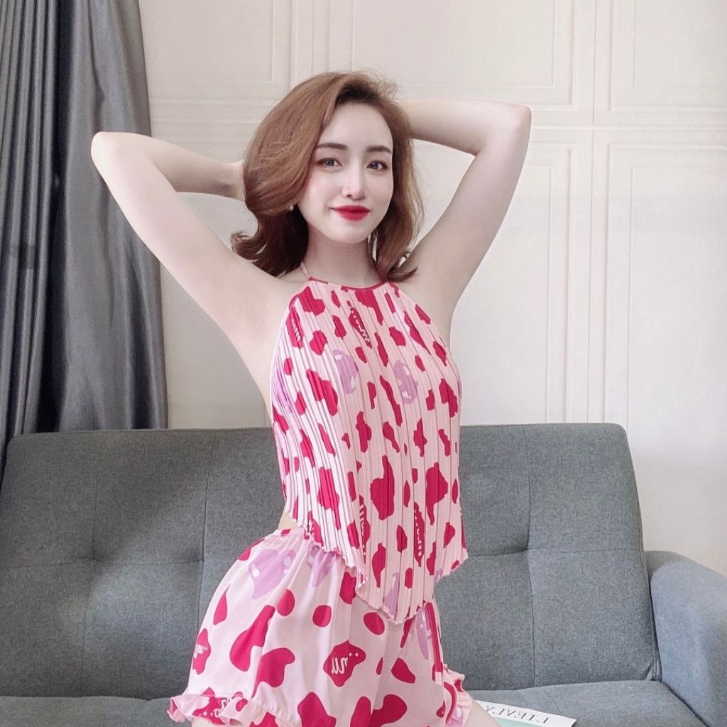 Đồ ngủ nữ Đồ ngủ BÒ SỮA sexy lụa Satin cao cấp mềm mại xinh xắn | BigBuy360 - bigbuy360.vn