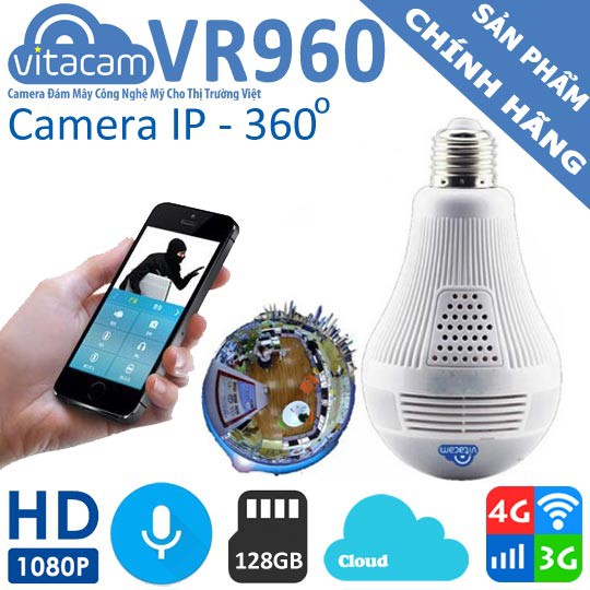 Camera IP WIFI VR360 HÌNH ANH 960P HỖ TRỢ THẺ NHỚ 64G