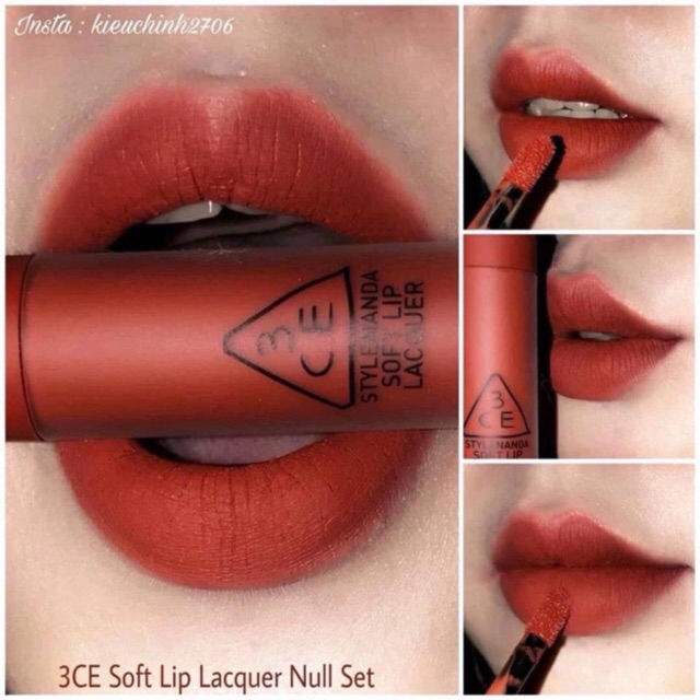 [AUTH SẴN Null Set vs Perk Up] Son 3CE Soft Lip Lacquer
