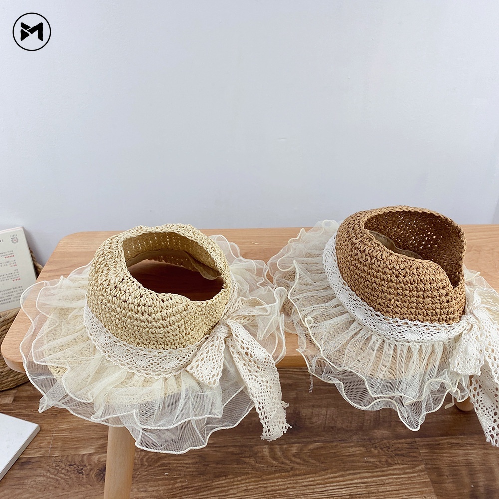 Mũ Chống Nắng Thiết Kế Phối Ren Nơ Dễ Thương Thoáng Khí 2022 Dành Cho Nữ