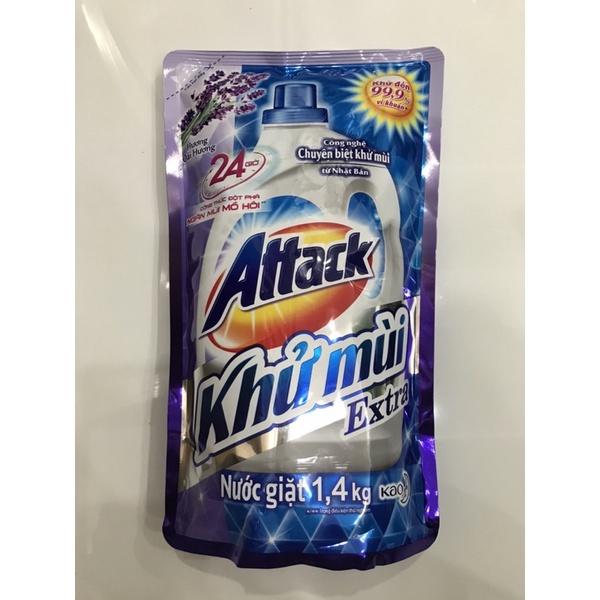 Nước giặt Attack Extra hương Oải Hương 1.4kg