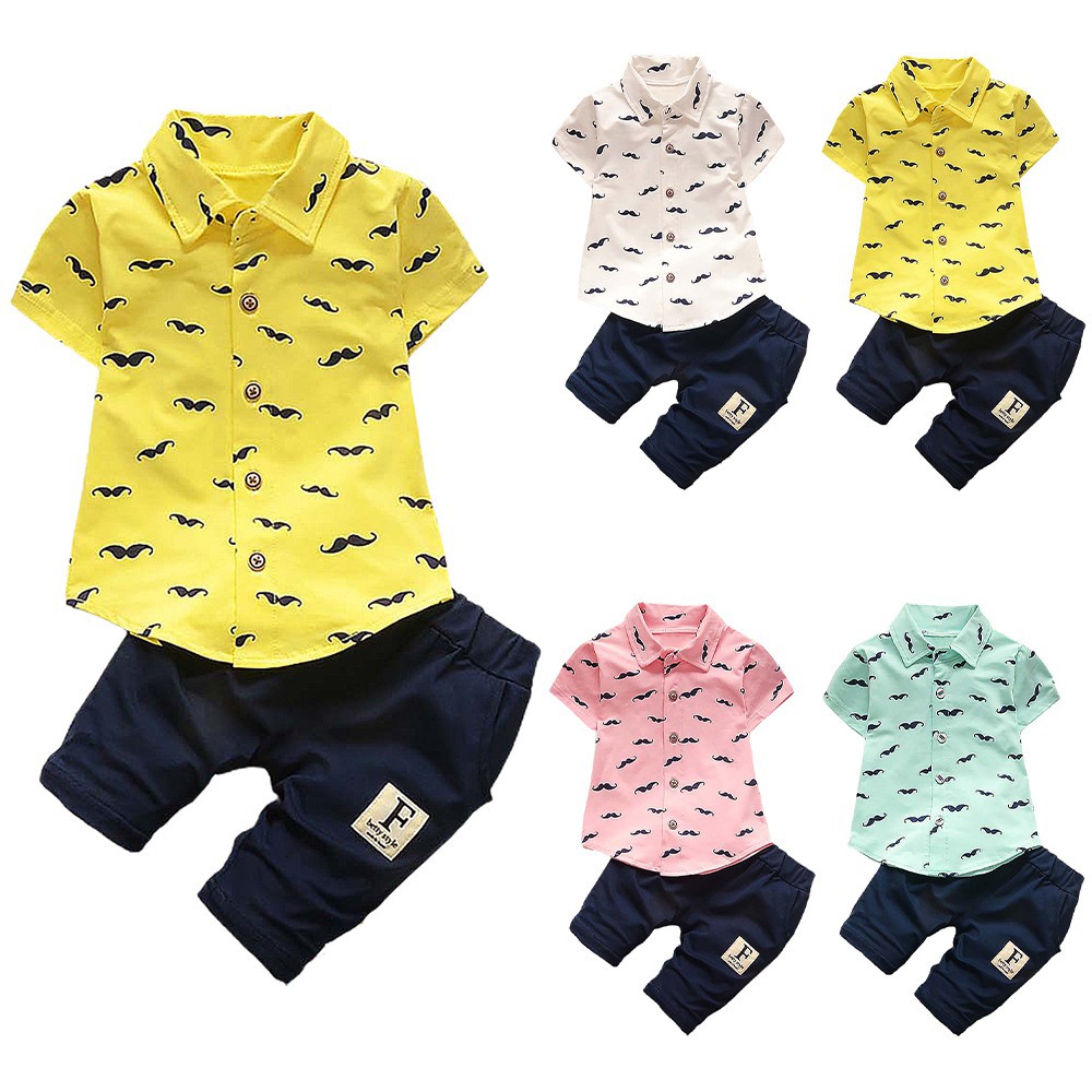 Set Áo Thun Polo &amp; Quần Short Cho Bé Trai