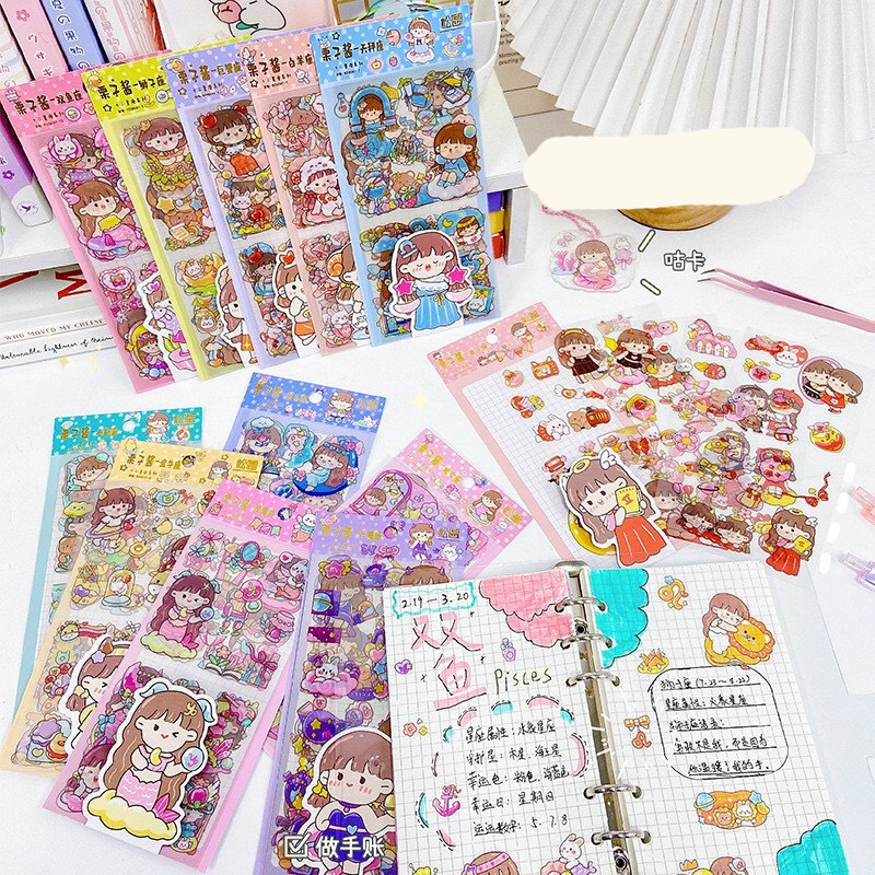 Set 5 tấm Sticker cắt sẵn CUNG HOÀNG ĐẠO - shop Liam