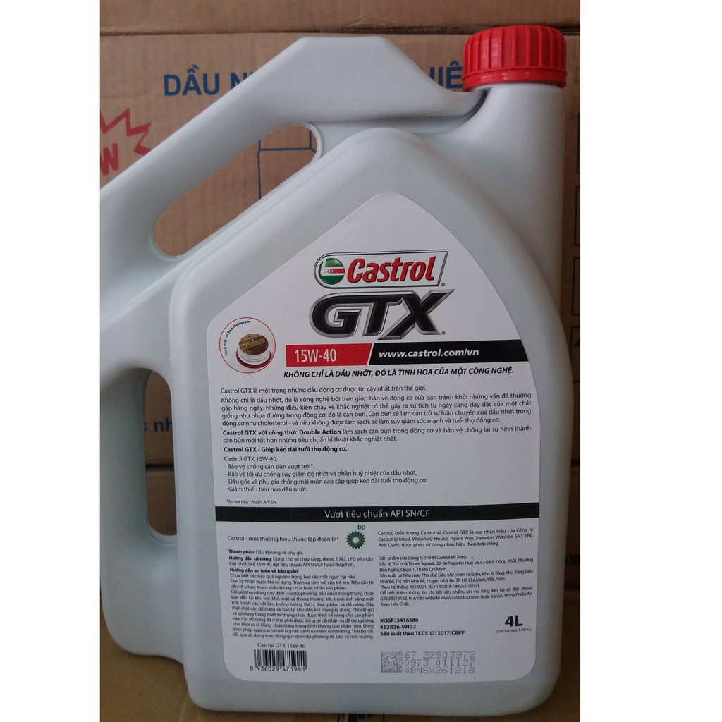 DẦU NHỚT OTO CASTROL GTX 15W40 API SN/CF