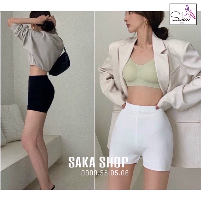 Quần nữ lưng cao thun gân xịn dày dặn không lộ nội y