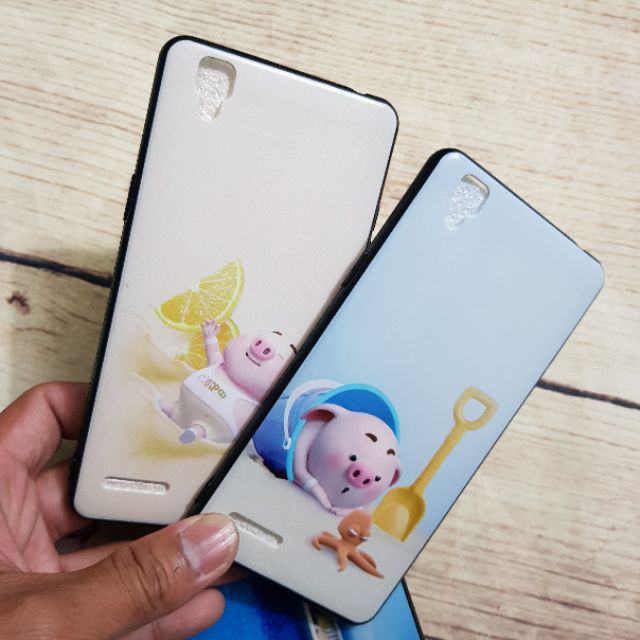 Ốp lưng Oppo F1 A35 viền dẻo hình bóng hoạt hình 6D chú heo dễ thương