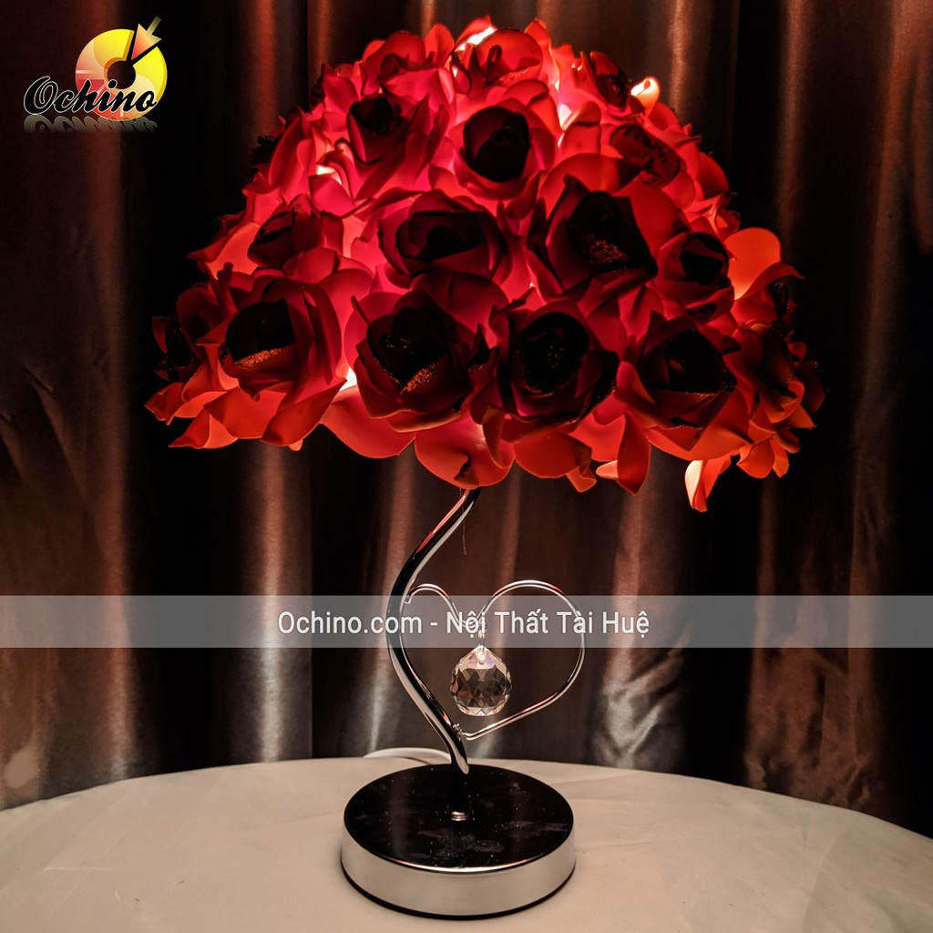 Đèn Ngủ Hoa Hồng, Đèn Ngủ Để Bàn Cao Cấp Nón Hình Bó Hoa Hồng Cực Đẹp Và Sang Trọng dùng Trang Trí Phòng ngủ, Phòng cướ