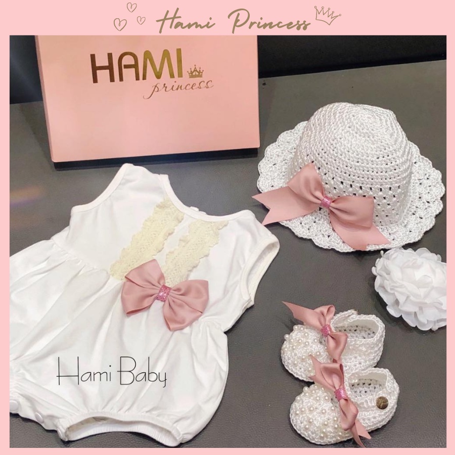 Set Body Đính Nơ Cộc Tay Cotton Mềm Cực Xinh Cho Bé Gái ❤️ HAMI PRINCESS