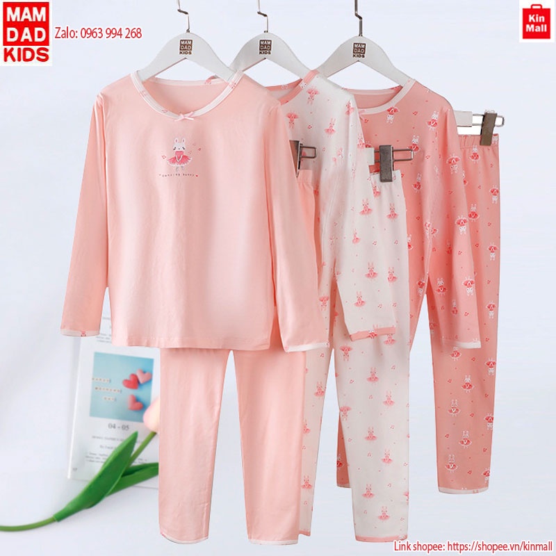 Bộ Đồ Ngủ Dài Tay Cho Bé Gái thương hiệu MAM DAD KIDS